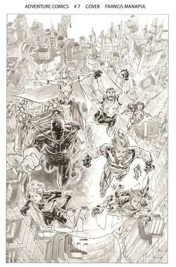 B&W artwork for primary cover, by Francis Manapul