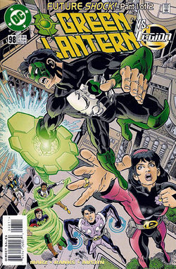 Cover of Green Lantern #98, 'Future Shock' part 1, art by Darryl Banks, Terry Austin, Rob Schwager